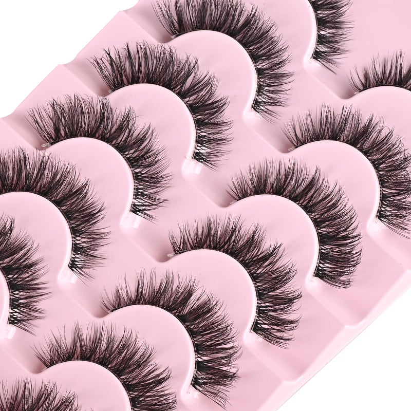 FARRED Cat Eye Lashes Natural Eyelashes Short Wispy Lash Strips Volume Cateye False Eyelash Medium Length Fake Lashes Natural Looking Hybrid Clusters Full Demi Wispies Strip PestaÃ±as (A1 | 8-14MM) - Image 5