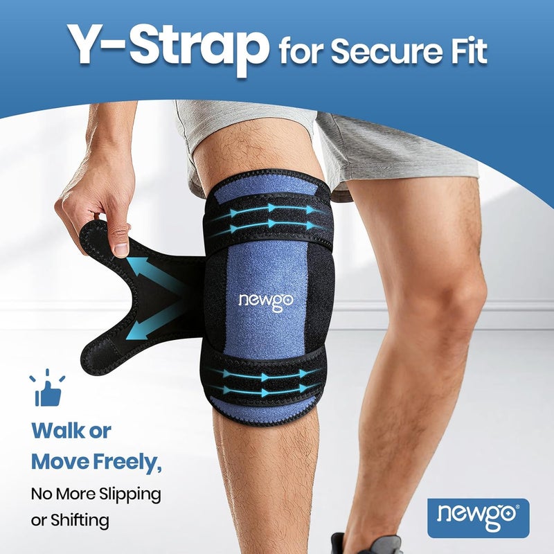 NEWGO Ice Pack for knee, 1 Hour Long Coldness Knee Ice Pack Wrap After Replacement Surgery with Ice Grid Gel Design, Soothing Cold Therapy for Meniscus Tear and ACL, Sports Injuries, Ultra Flexible - Image 4