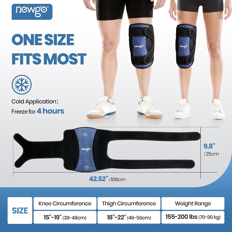 NEWGO Ice Pack for knee, 1 Hour Long Coldness Knee Ice Pack Wrap After Replacement Surgery with Ice Grid Gel Design, Soothing Cold Therapy for Meniscus Tear and ACL, Sports Injuries, Ultra Flexible - Image 5