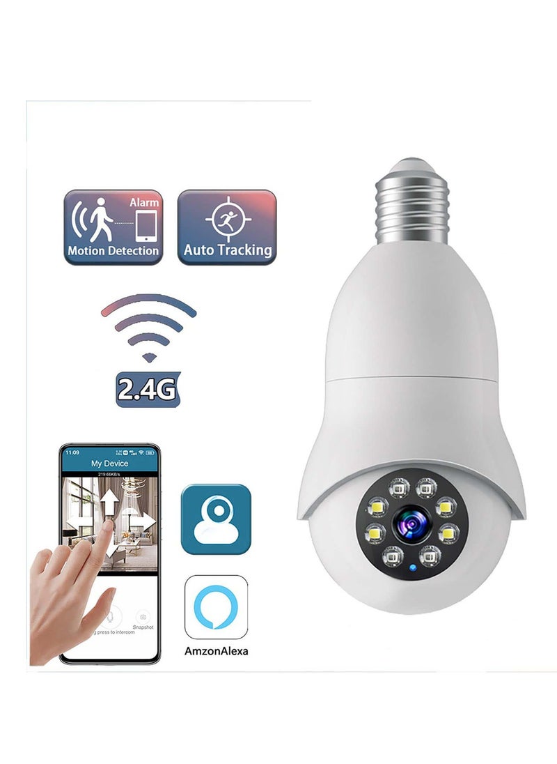 SYOSI - SYOSI Light Bulb Security Camera WiFi Home Video Cameras with E27 Socket 1080P 2MP 360°Panoramic Camera 2.4GHz Home WiFi Camera with Color Night Vision for Indoor Outdoor - Image 1