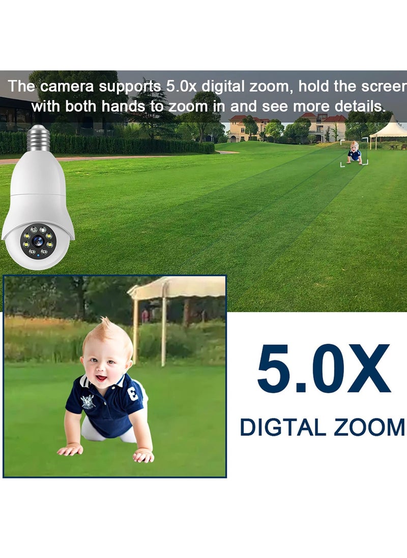 SYOSI - SYOSI Light Bulb Security Camera WiFi Home Video Cameras with E27 Socket 1080P 2MP 360°Panoramic Camera 2.4GHz Home WiFi Camera with Color Night Vision for Indoor Outdoor - Image 1