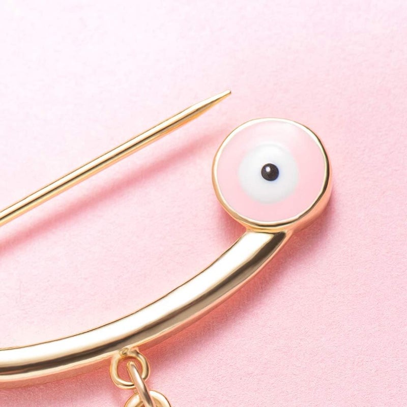 MANVEN Hamsa Evil Eye Stroller Pin Lucky Protection Clothes Brooch Diaper Bag Pin Birthday Gift - Image 3