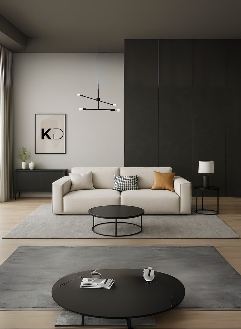 كستم ديكو أريكة KustomDeco Everyday Modern ثنائية المقاعد بإطار صندوقي، تصميم بسيط، جلد صناعي فاخر ووسائد مميزة، أريكة قابلة للتخصيص - بيج - Image 3