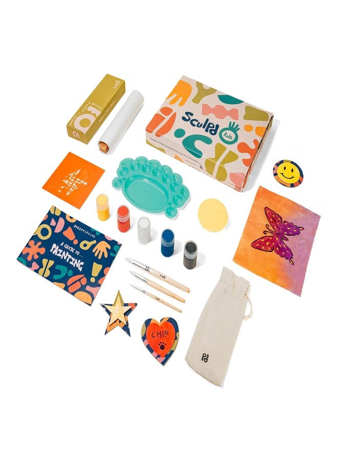 Sculpd Kids Painting Kit, Paint Craft Set for Kids Age 7+, Includes 5 Color Paint Set, Paintbrushes, Magnetic Picture Frame, 2 Canvases, Paint Palette, Additional Art Supplies and Free Guidebook - Image 1