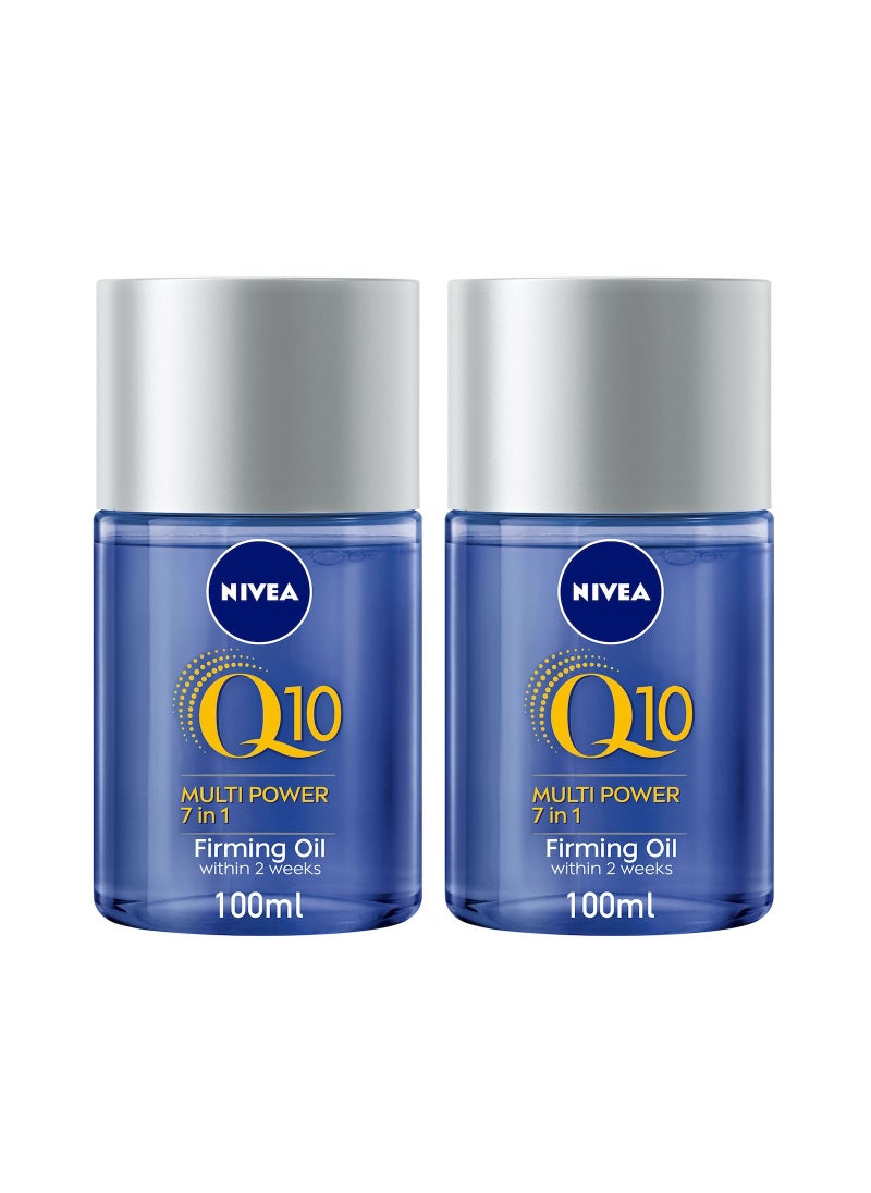Nivea - NIVEA Body Oil Firming, Q10 7in1 Power Reduces Stretch Marks, All Skin Types, 2x100ml - Image 1