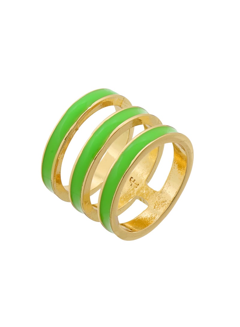 فاشن بوكس خاتم ثلاثي أخضر