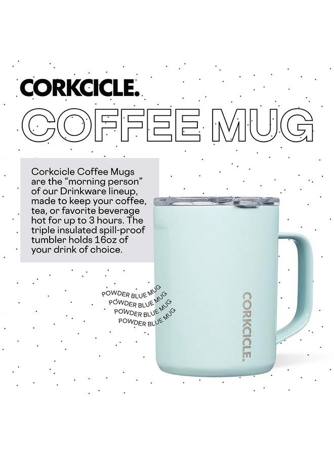 كوركسيكل كوب قهوة كوركسيكل معزول ثلاثيًا بغطاء ومقبض، أزرق بودرة، 16 أونصة - كوب سفر من الفولاذ المقاوم للصدأ يحافظ على المشروبات ساخنة لأكثر من 3 ساعات - كوب غير قابل للانزلاق، سهل الإمساك، ومقاوم للانسكاب - Image 4
