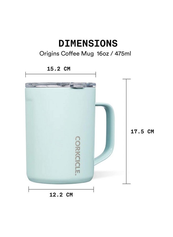 كوركسيكل كوب قهوة كوركسيكل معزول ثلاثيًا بغطاء ومقبض، أزرق بودرة، 16 أونصة - كوب سفر من الفولاذ المقاوم للصدأ يحافظ على المشروبات ساخنة لأكثر من 3 ساعات - كوب غير قابل للانزلاق، سهل الإمساك، ومقاوم للانسكاب - Image 3