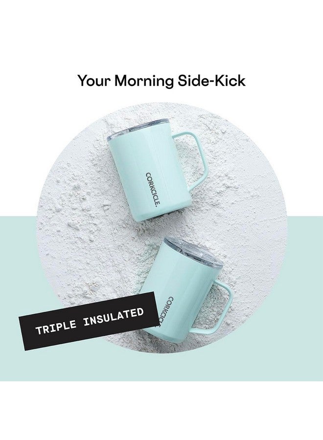 كوركسيكل كوب قهوة كوركسيكل معزول ثلاثيًا بغطاء ومقبض، أزرق بودرة، 16 أونصة - كوب سفر من الفولاذ المقاوم للصدأ يحافظ على المشروبات ساخنة لأكثر من 3 ساعات - كوب غير قابل للانزلاق، سهل الإمساك، ومقاوم للانسكاب - Image 5