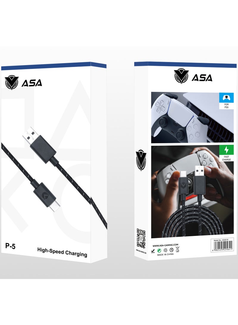 ASA High-Speed 2.7m USB Charging Cable for PS5 DualSense Controller Compatible with Gaming Accessories Daily Use Home and Outdoor - Image 3