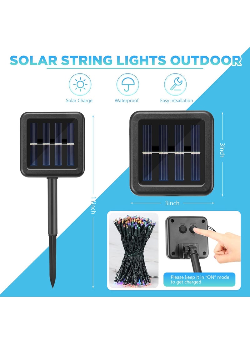 Reginary Reginary 6 Pack Christmas Solar Power String Lights Outdoor 200 LED 72 ft Waterproof LED String Lights with 8 Lighting Modes Solar Powered Garden LED Lights for Christmas Tree DecorationsMulticolor  - Image 2