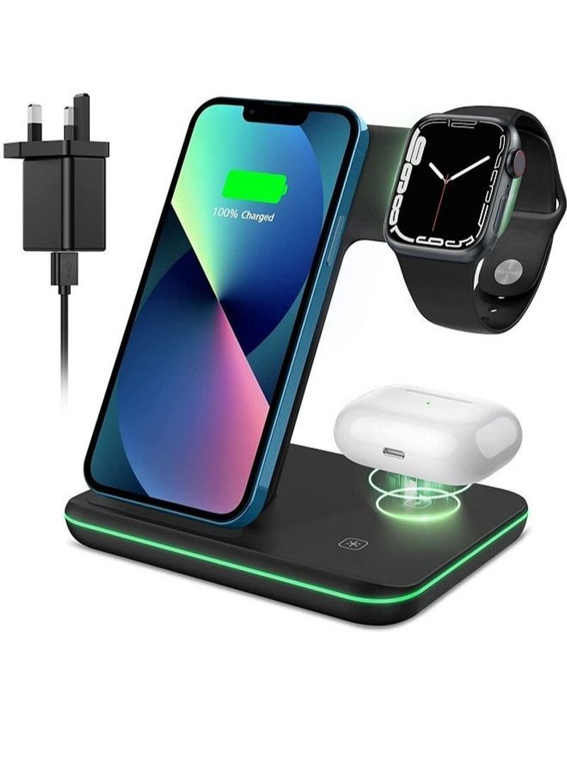 NIBEMINENT Wireless Charger 3 in 1 Charging Station with Charger Plug  - Image 1