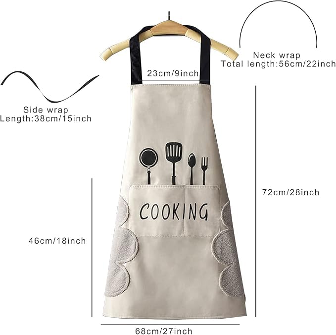 BeFall Kitchen Apron with Hand Wiping Towels, Waterproof, Oilproof, Adjustable Straps, Large Pockets, Durable Cooking Apron for Men & Women – Chef, BBQ, Baking, and Kitchen Essentials - Image 1