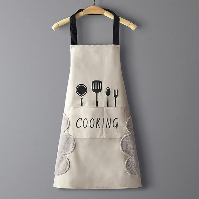 BeFall Kitchen Apron with Hand Wiping Towels, Waterproof, Oilproof, Adjustable Straps, Large Pockets, Durable Cooking Apron for Men & Women – Chef, BBQ, Baking, and Kitchen Essentials - Image 3