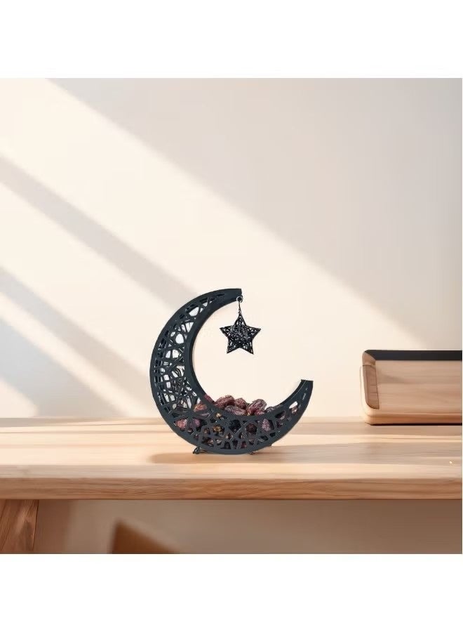 Food Storage Containers,Moon Design Fruit Tray for Ramadan Mubarak,Middle-Black - Image 4