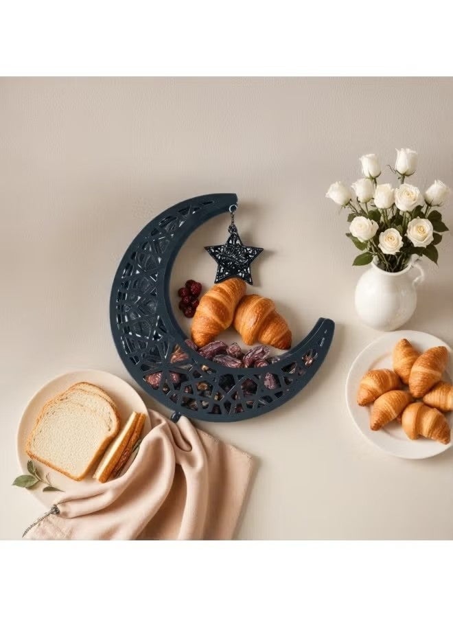 Food Storage Containers,Moon Design Fruit Tray for Ramadan Mubarak,Middle-Black - Image 3