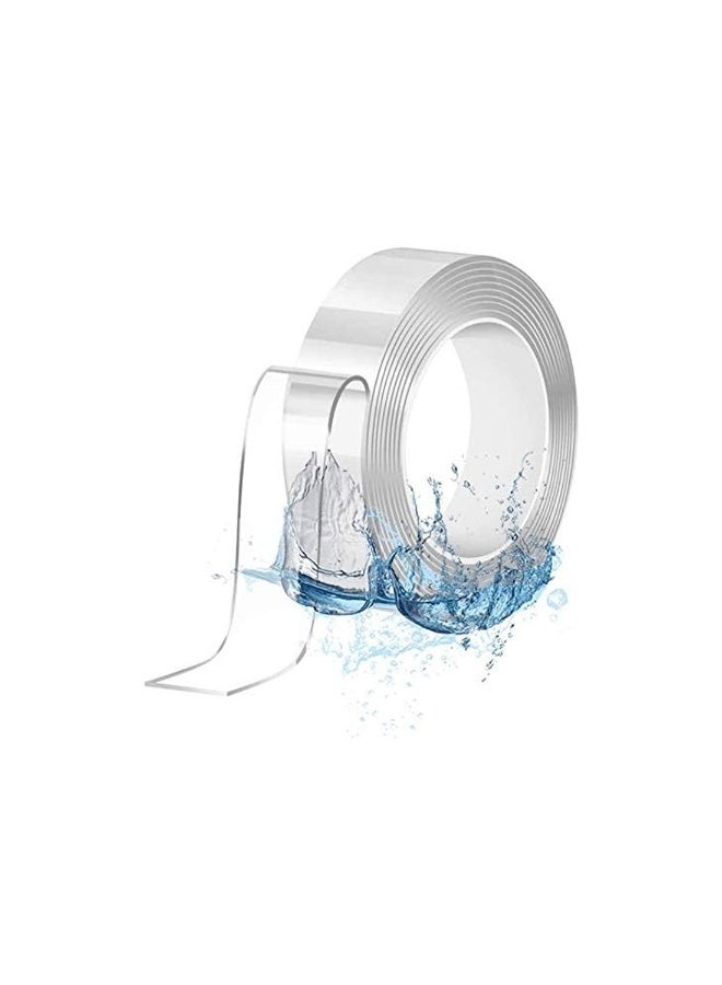 شريط نانو قابل لإعادة الاستخدام، شريط شفاف مزدوج الجوانب متعدد الأغراض، شريط غير مرئي يمكن إزالته للجدران، المطبخ، السجاد، البلاط، أسطح الطاولات، إصلاح الصور 3 متر - Image 1