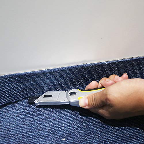 XW Folding Carpet Knife, Razor Blade Heavy Duty Utility Knife with Protective Cap, Extra 5 Blades Included - Image 3
