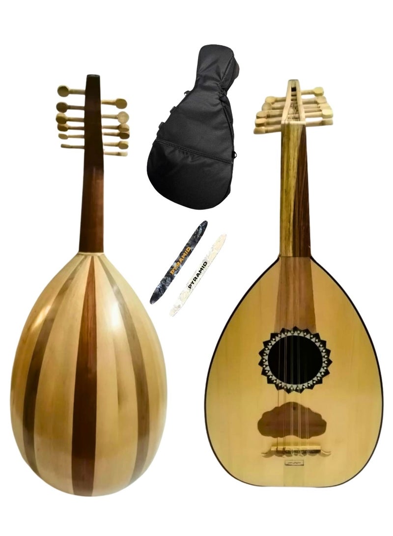 Al-Karz Music Educational Oud Musical Instrument with Bag and 2 Picks for Beginners and Hobbyists 