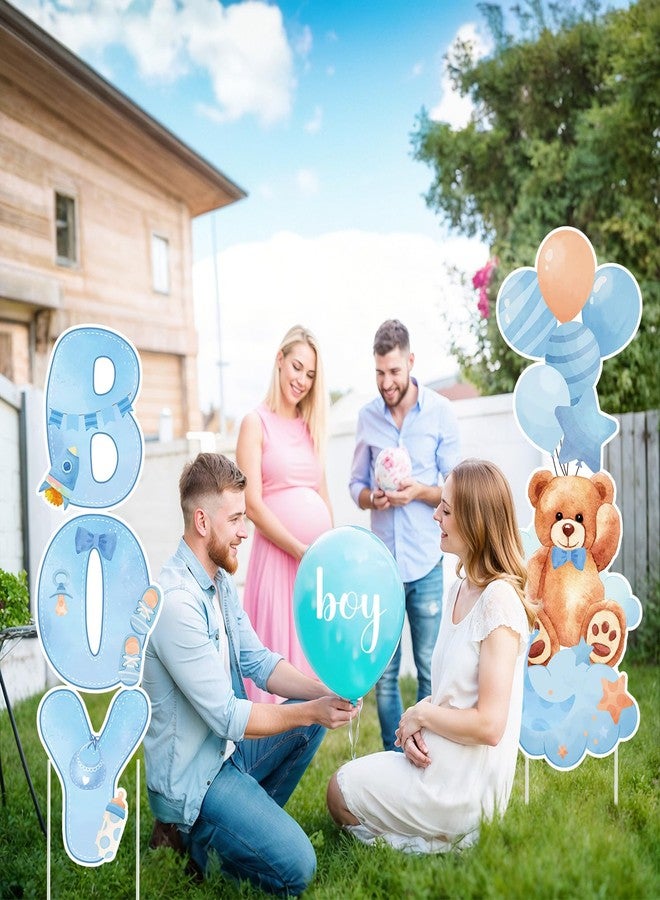 Yoirrat 2 Sets Baby Shower Plastic Yard Sign with Stakes（Bear Boy） - Image 5