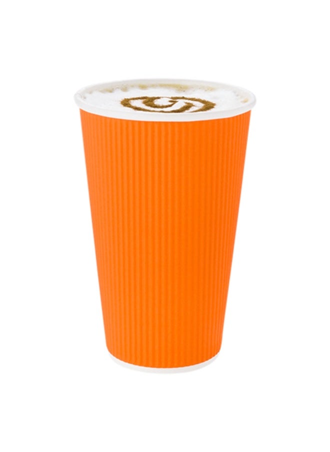 Restaurantware Restaurantware 20 Ounce Ripple Insulated Coffee Cups, 250 Double Wall Corrugated Tumblers, Leakproof, Sustainable Orange Paper Design, Ribbed Surface, Secure Grip, Matching Lids Sold Separately  - Image 1