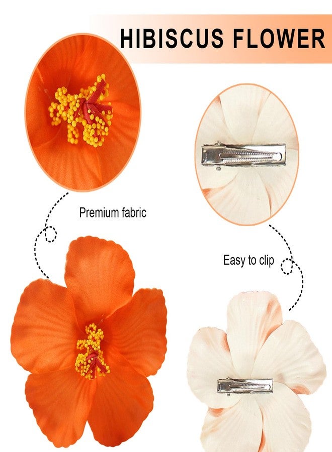 RED-SHYN 6 Pcs Hawaiian Flower Hair Clips Plumeria Hibiscus Artificial Floral Barrettes Boho Clips for Women Summer Vacations Beach Party Weddings - Image 3