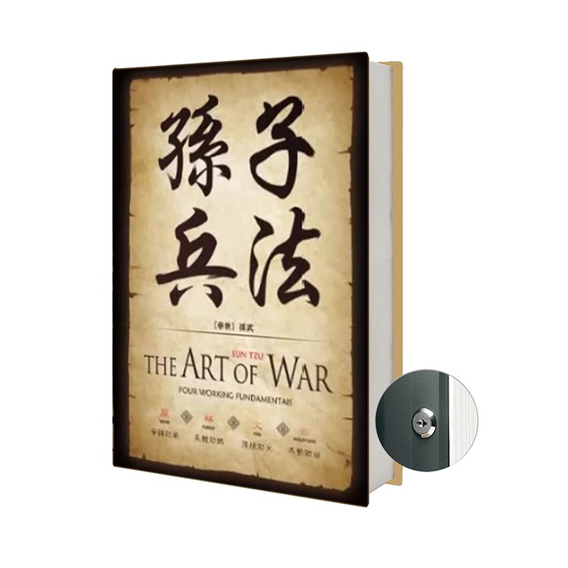 Chinoiserie Diversion Book Safe Storage Box Size 8762 With Security Key Lock Chinese style Ornaments Secret Hidden Safe The Art of War Key Lock