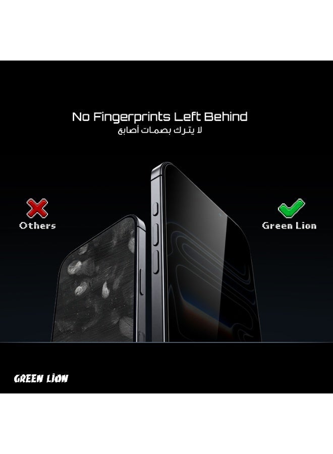 جرين ليون زجاج 3D Pv-Pet Pro المنحني بالكامل لهاتف iPhone 17 Pro/ رؤية جانبية مسدودة / مقاومة للشحوم / استجابة عالية - حافة سوداء / خصوصية - Image 5