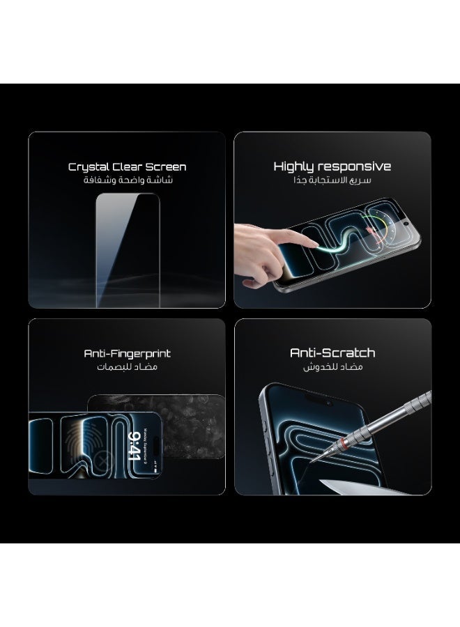 جرين ليون زجاج 3D Pv-Pet Pro المنحني بالكامل لهاتف iPhone 17 Pro/ رؤية جانبية مسدودة / مقاومة للشحوم / استجابة عالية - حافة سوداء / خصوصية - Image 3