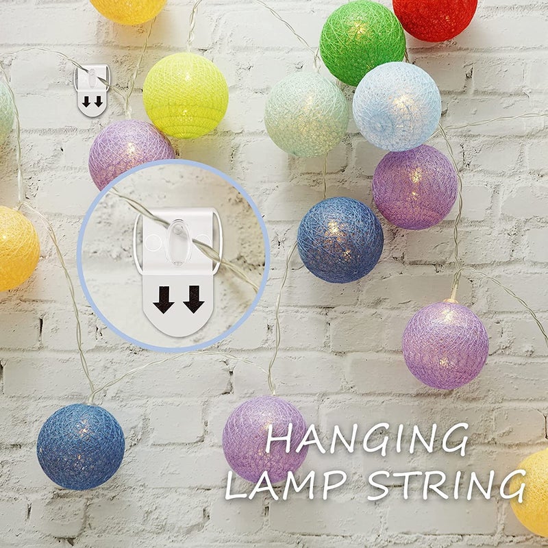 VERAT شريط تعليق حائط بلاستيكي ذاتي اللصق من فيرات بدون حفر قوي لاصق لتعليق المناشف والمطبخ مع 2 خطاف شفاف 20 مشبك 24 شريط - Image 5