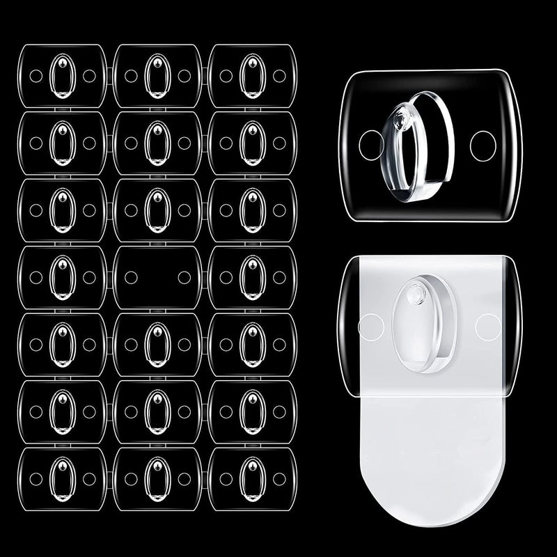 VERAT شريط تعليق حائط بلاستيكي ذاتي اللصق من فيرات بدون حفر قوي لاصق لتعليق المناشف والمطبخ مع 2 خطاف شفاف 20 مشبك 24 شريط - Image 1