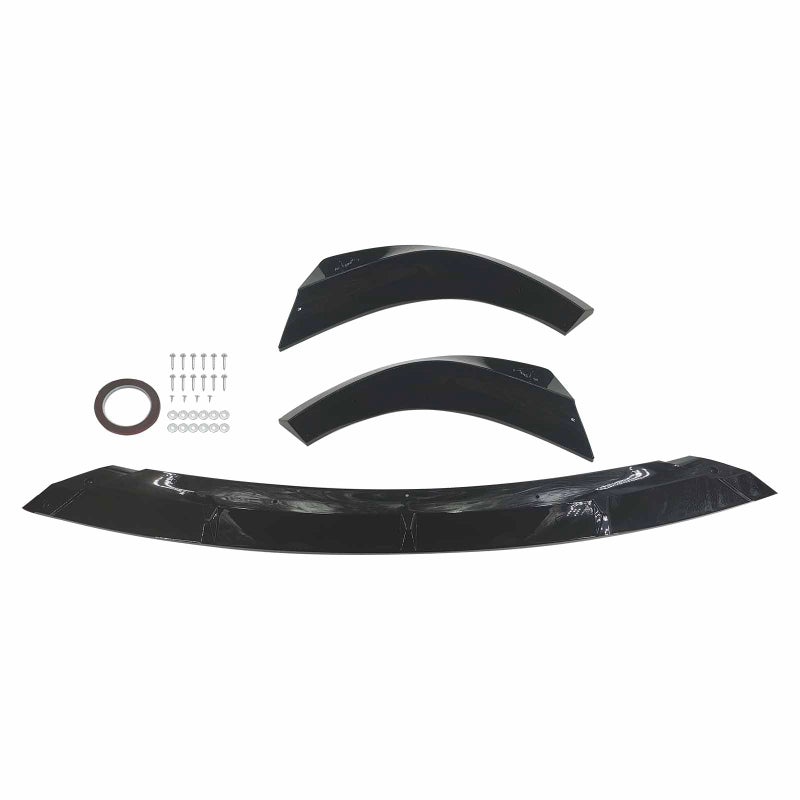 SHOWSEN 3PCS Glossy Black Front Bumper Lip Compatible with 2014-2021 Jeep Grand Cherokee SRT/2018-2021 Trackhawk Front Bumper Lip Spoiler Kit - Image 3