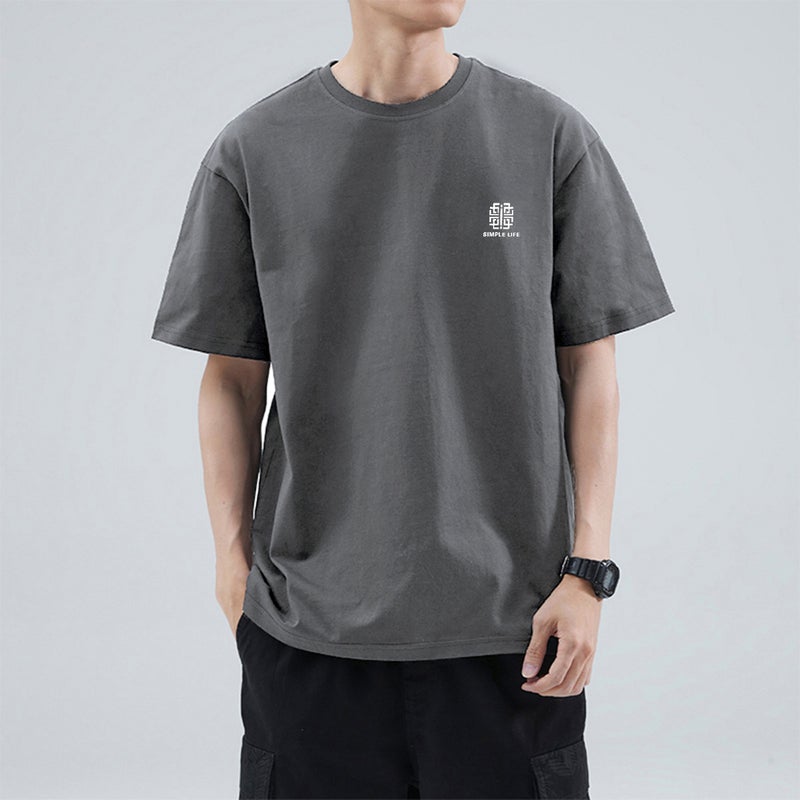 2025 Popular Casual High-End Men's Short-Sleeved T-Shirt Summer Trendy Brand Loose Versatile Top t - Image 2