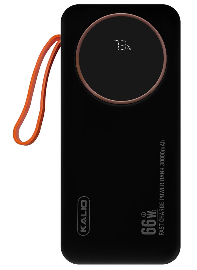 KALIO - R53A Power Bank 30000mAh - Ultra-Compact 66W High-Speed Charging with PD35W Support and Four Built-in Cables / Black - Image 1