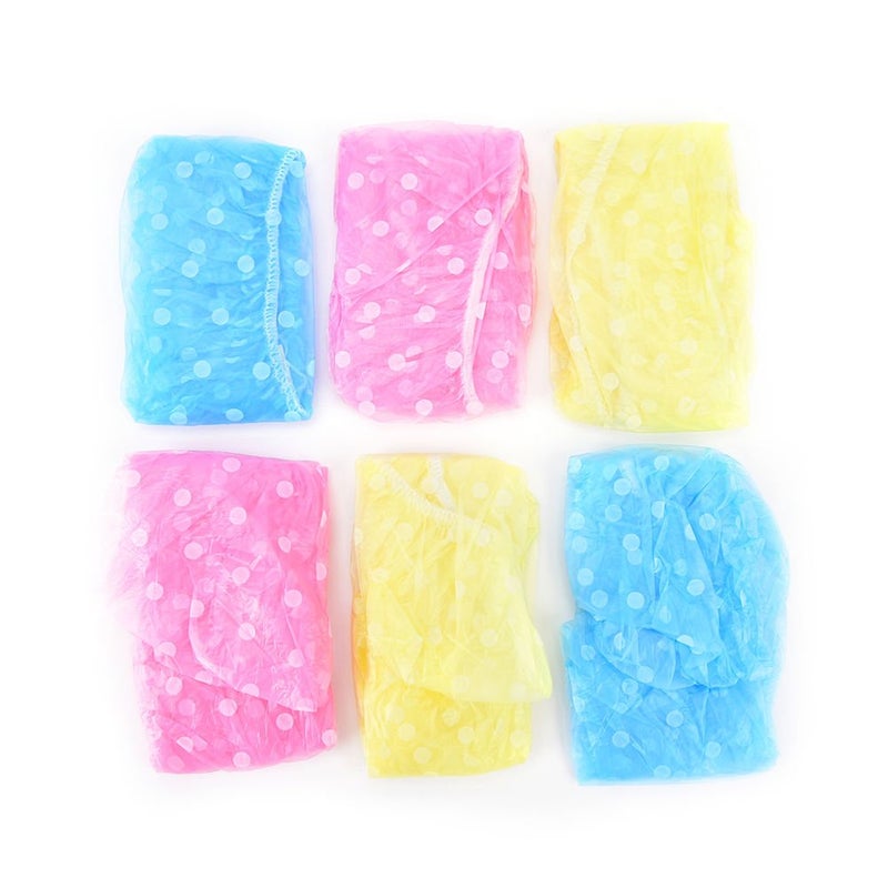 Magnusdeal Polka Dot Fancy Shower Caps, Waterproof Bath Cap Bathing Hair Cap Salon Hat for Kids Adults, Lady Salon Spa with Elastic Band (One Size Fits All)- Assorted (Set of 9) (Set of 9) - Image 3