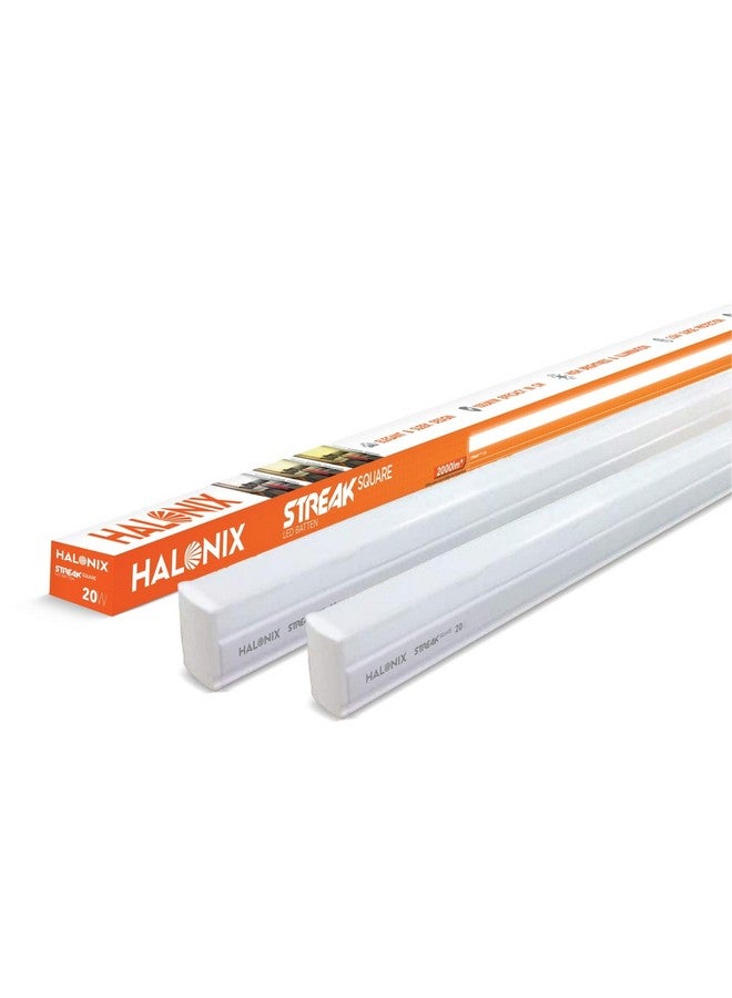 Halonix 20W LED Cool White Batten, Pack of 2, (Streak Squar) - Image 1