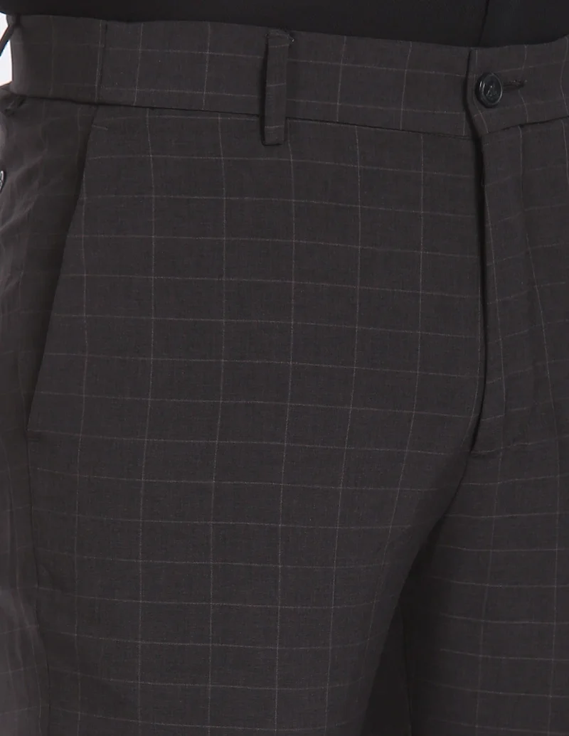 Arrow Charcoal Jackson Super Slim Fit Formal Trousers for Men | Best Price UAE