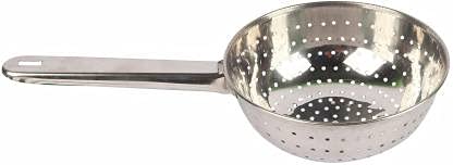 PuthaK Stainless Steel Handheld Poha Chalni Strainer with Hole Bowl SizeMedium ColorSilver Colander Silver Pack of 1 - Image 3
