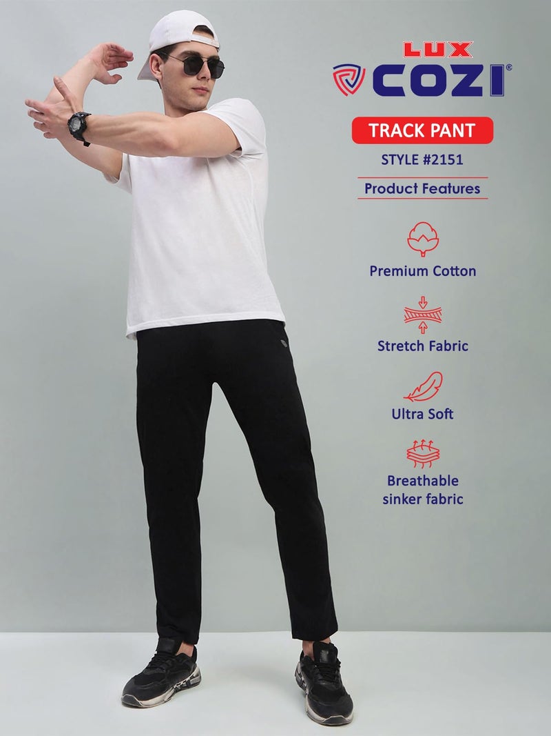 Lux Cozi Solid Regular Fit Cotton Trackpant for Men_COZI_2151_NB_S_1PC Navy - Image 3