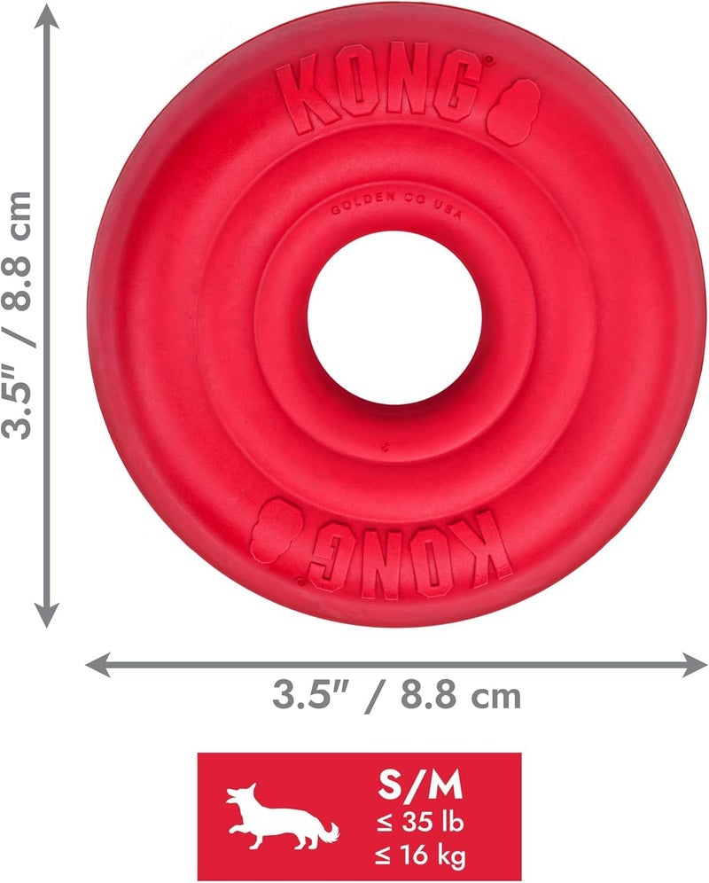 KONG Donut Dog Toy â€“ Durable Natural Rubber Chew & Fetch Toy â€“ Promotes Healthy Teeth & Gums, Fun Bounce & Roll, Gentle on Mouth (Small/Medium) - Image 2