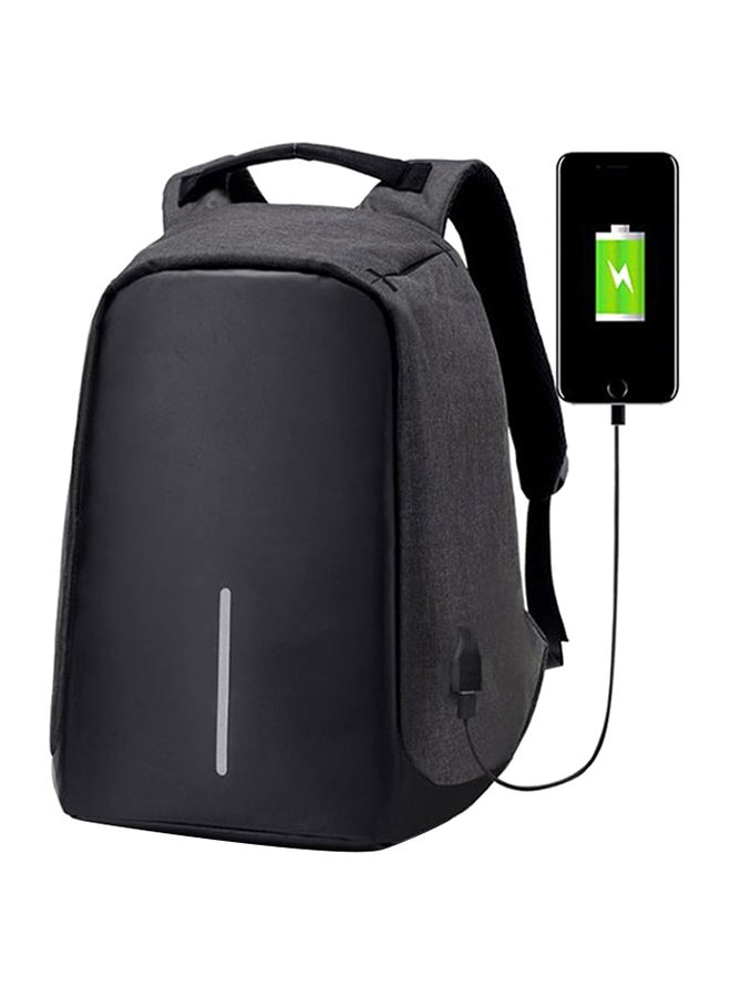 Anti Theft Backpack With USB Charging Port Black - Image 1