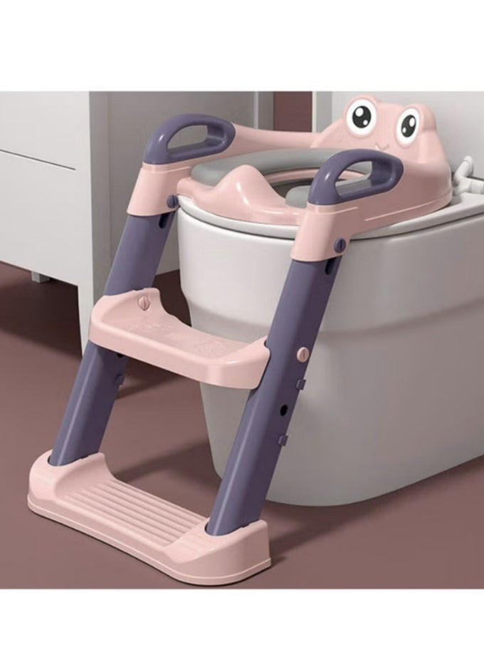 Hanayo Foldable Toilet Training Seat With Adjustable Step Stool Ladder  - Image 1
