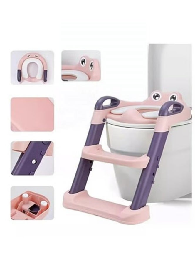 Hanayo Foldable Toilet Training Seat With Adjustable Step Stool Ladder  - Image 2