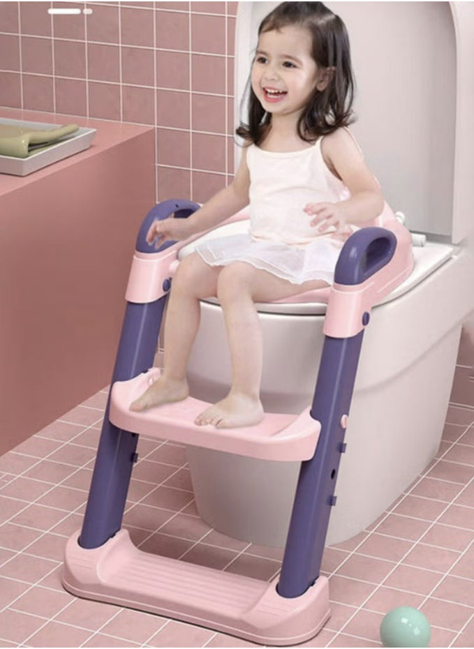 Hanayo Foldable Toilet Training Seat With Adjustable Step Stool Ladder  - Image 4