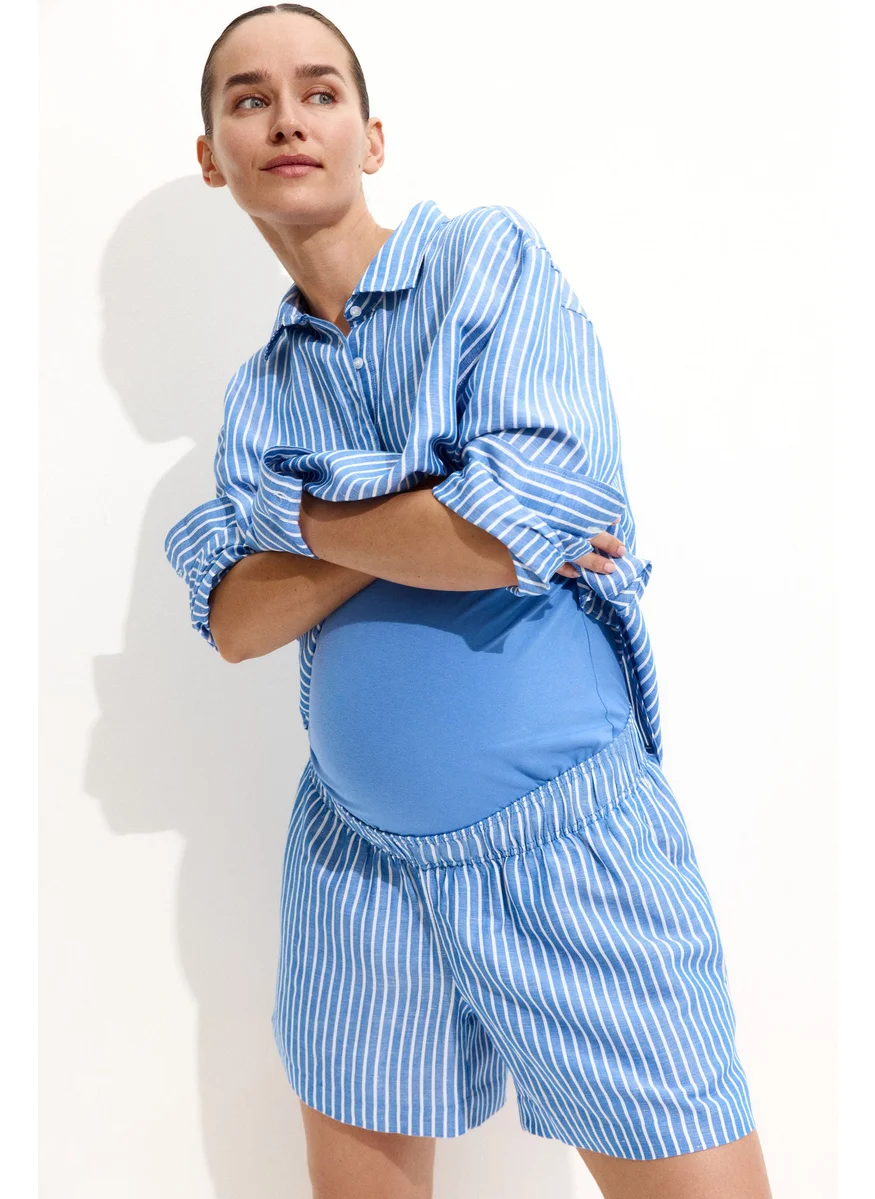 اتش اند ام Mama Linen-Blend Shorts