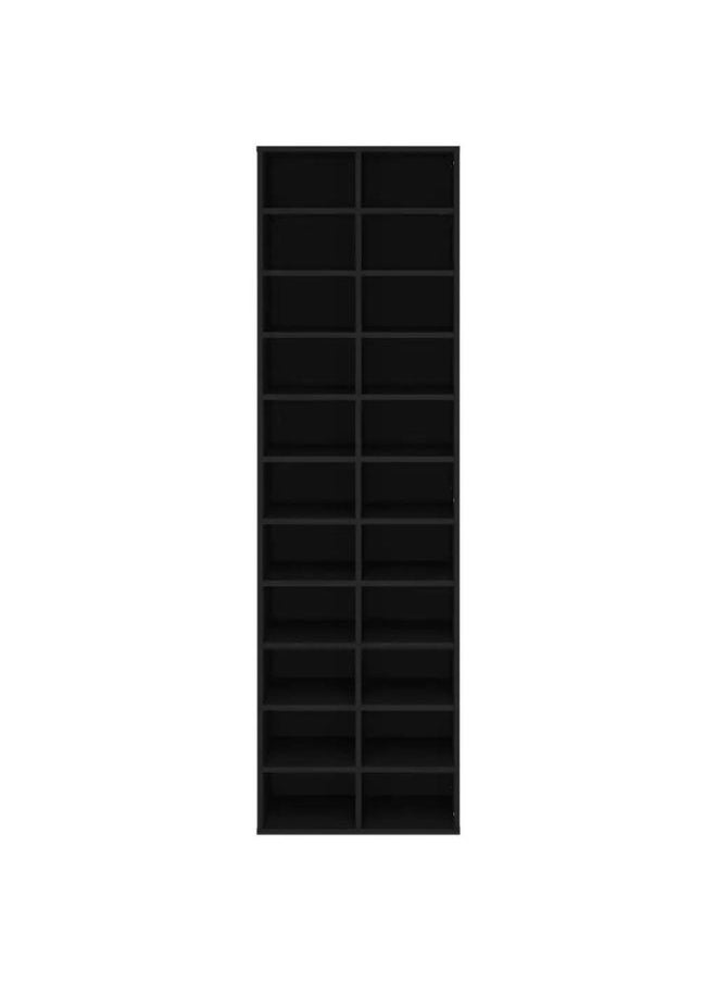 vidaxl vidaXL Shoe Cabinet Black 54x34x183 cm Engineered Wood  - Image 2