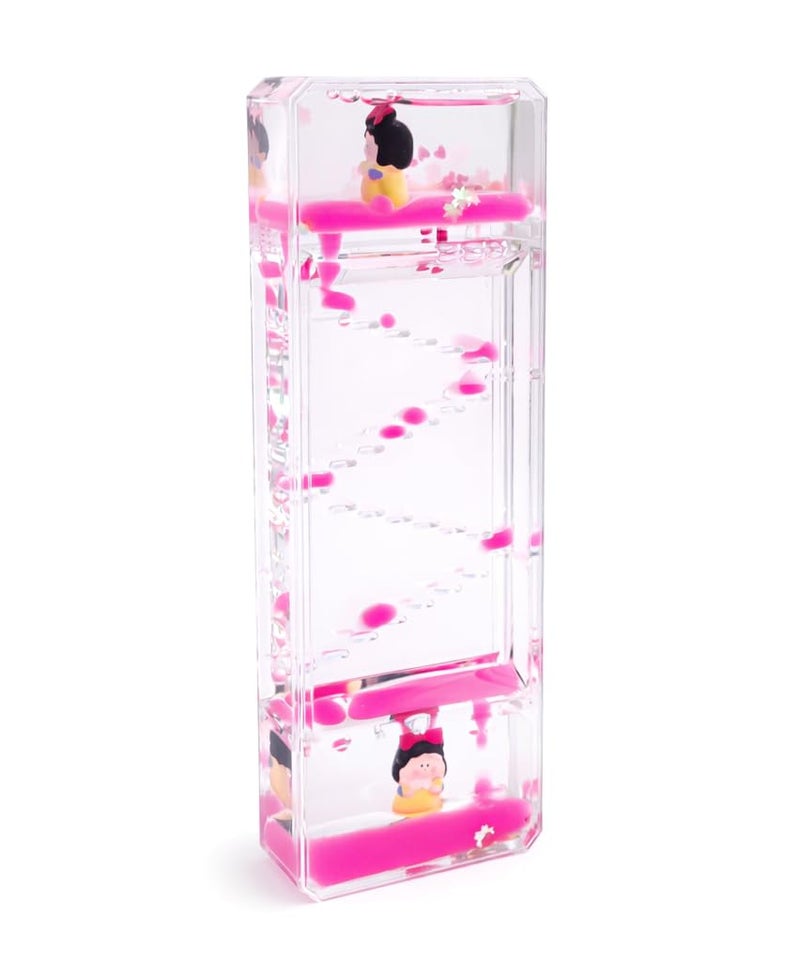 Water Hourglass Water Drops Ladder Clock Attractive Home Office Decor - Relaxing and Calming Toy, Shiny Colorful Oil Crystals Liquid Drop Motion Timer - Best Gift Idea (Pink)
