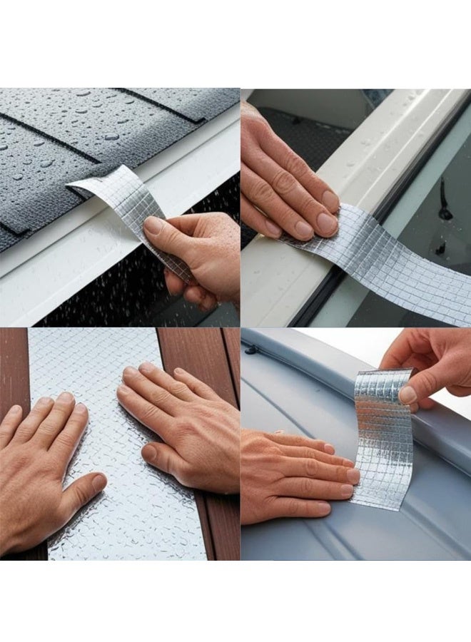 شريط مانع للتسرب من البوتيل - لاصق مطاطي متين ومضاد للماء لإصلاح المركبات الترفيهية والأسقف والنوافذ والقوارب والعربات المتنقلة - مانع للتسرب ومقاوم للعوامل الجوية وسهل الاستخدام (10 سم × 5 م) - Image 2