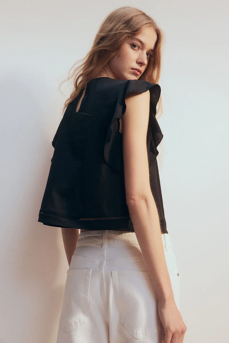 اتش اند ام Flutter-sleeved blouse