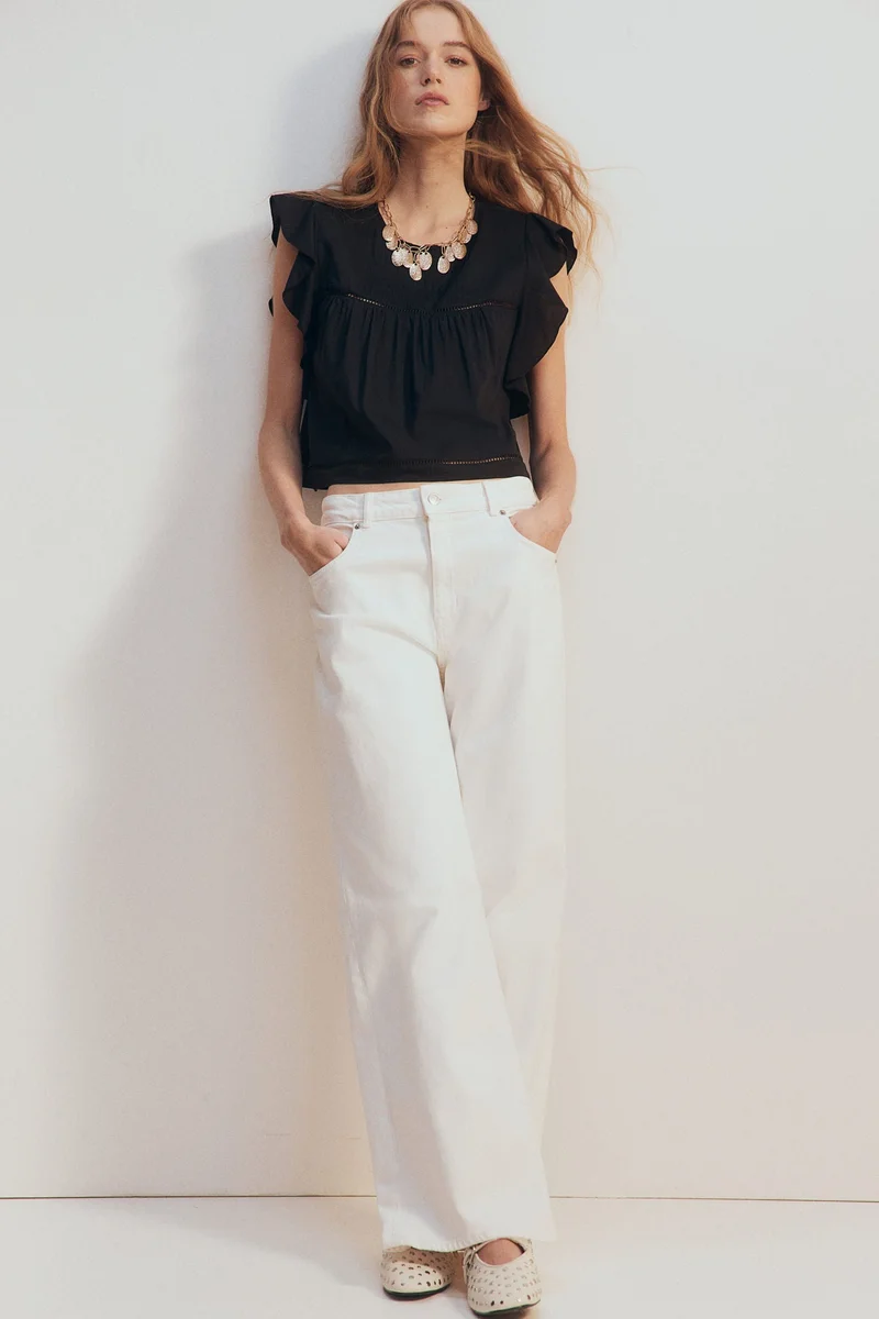 اتش اند ام Flutter-sleeved blouse
